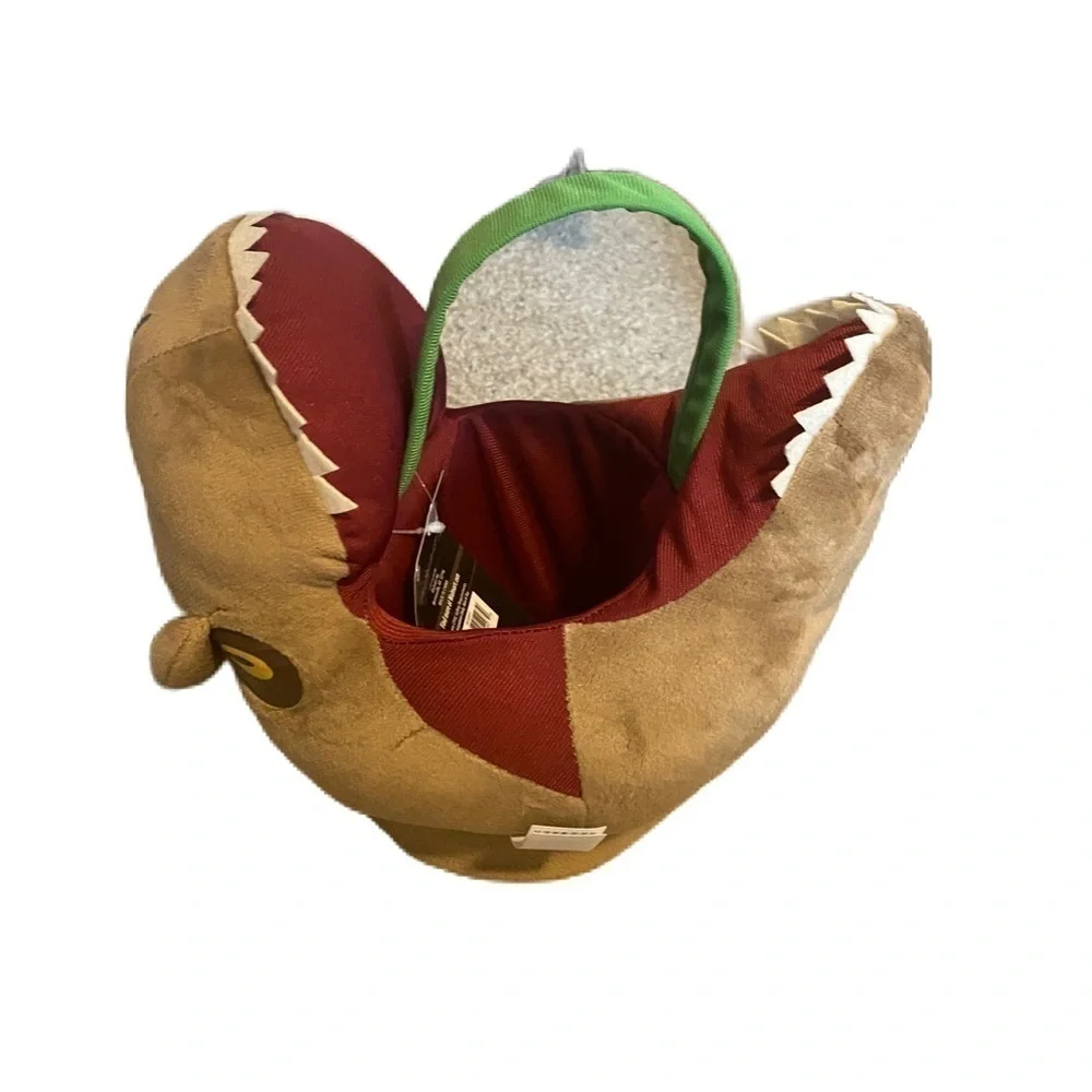 Jurassic Park Plush Dinosaur Bucket Halloween Easter Basket NEW Handle
